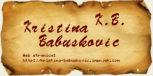Kristina Babušković vizit kartica